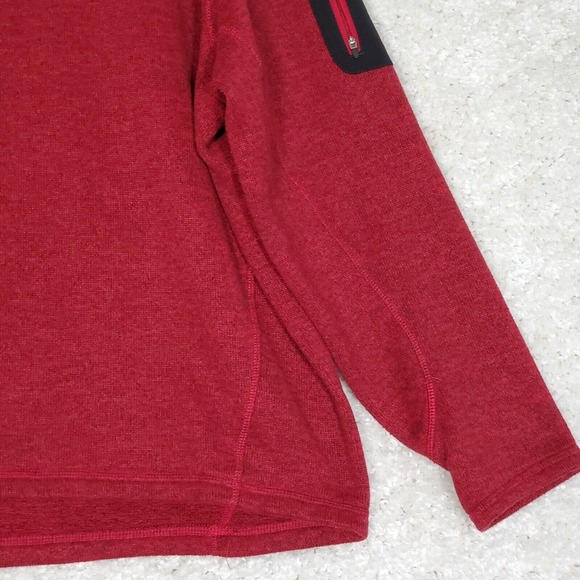 LL Bean Men Polartec Pullover Size 2XL Tall Red Hiking Outdoors Arm Pocket - Picture 2 of 14